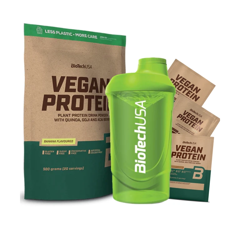 Special Offer BioTech Vegan Protein 500 g + FREE Shaker 600 ml + 3x Vegan protein 25 g