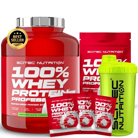 Special Offer Scitec Nutrition 100% WP Professional 2350g + FREE 500g + Shaker + 3x sample