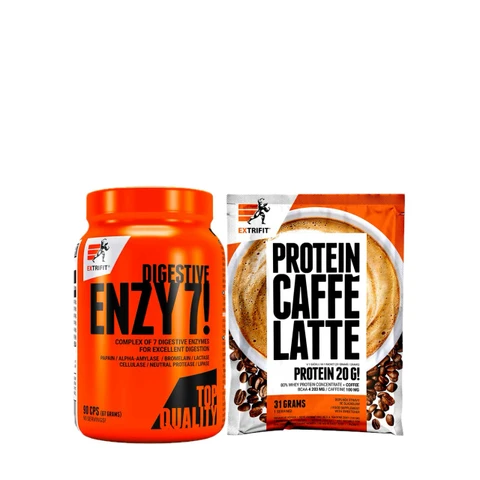 Special Offer Extrifit Enzy 7! Digestive Enzymes 90 cps + FREE Protein Caffe Latte 31 g