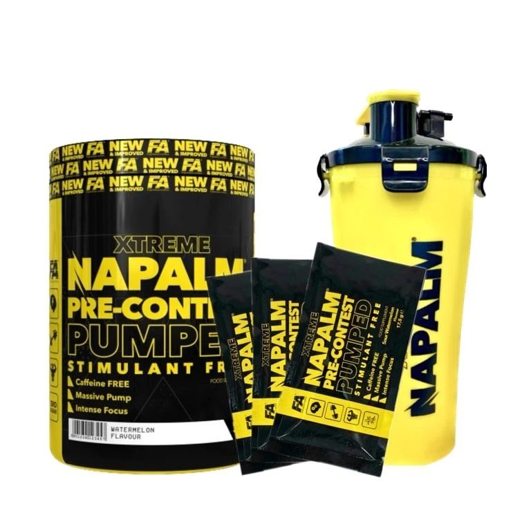 Special Offer FA Napalm Pre-Contest Pumped Stimulant Free 350 g + FREE Shaker + 3x sample