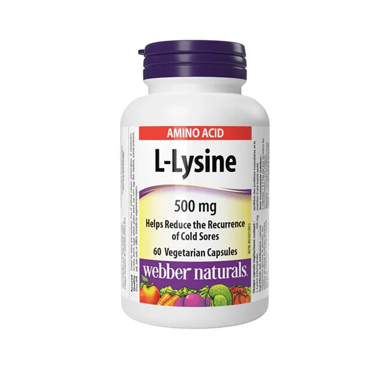 Webber Naturals L-lysine 500 mg 60 cps