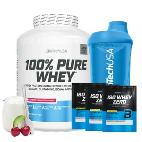 AKCE BioTech 100% Pure Whey 2270 g + ZDARMA Šejkr 600 ml + 3x vzorek