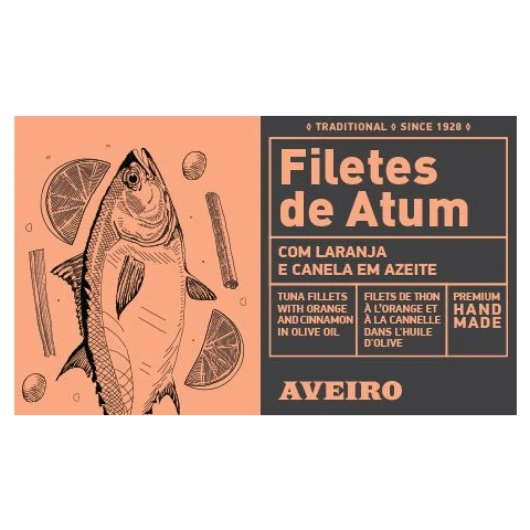 Aveiro Tuna fillets in olive oil with orange and whole cinnamon 120 g