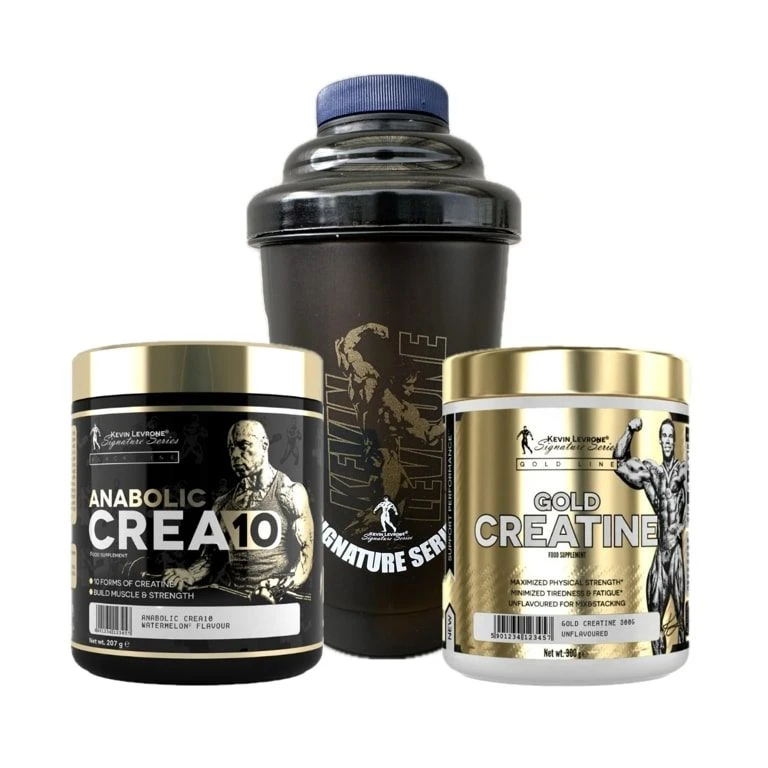 AKCE Kevin Levrone Crea 10 207 g + Gold Creatine 300 g + ZDARMA Šejkr 600 ml