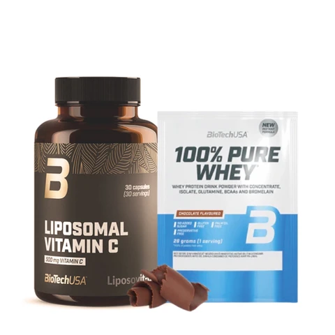 AKCE BioTech Liposomal Vitamin C 500 mg (Organic Source) 30cps + FREE 100% Pure Whey 28g