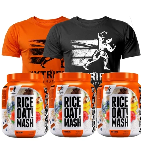 Special Offer 2+1 FREE Extrifit Rice Oat Mash 900 g + T-Shirt Extrifit