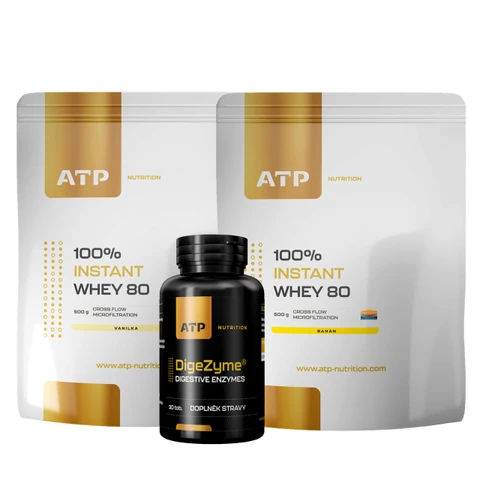 Special Offer 1+1 ATP Nutrition 100% Instant Whey 80 CFM 500 g + FREE DigeZyme 30 tob