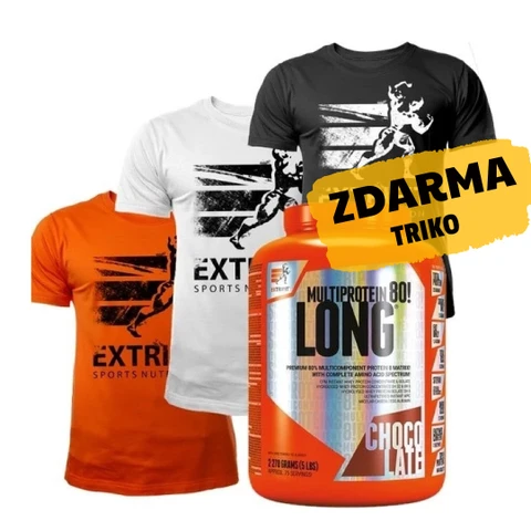 AKCE Extrifit Long 80 Multiprotein 2270 g + ZDARMA Triko Extrifit