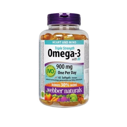 Webber Naturals Omega-3 with D3 900 mg 65 tob