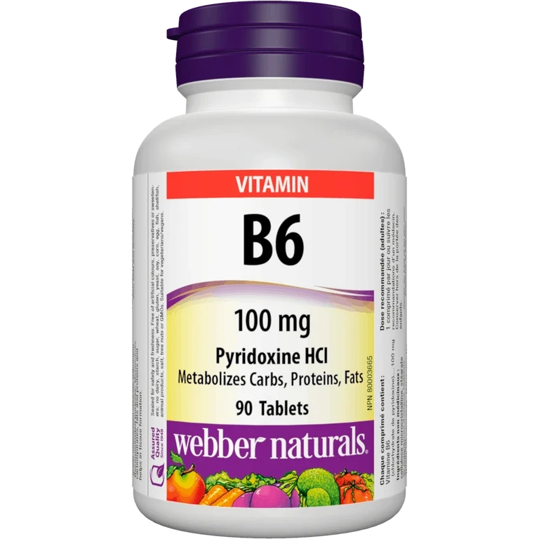 Webber Naturals B6 100 mg 90 tbl