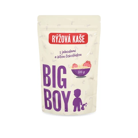 Big Boy Rice porridge 300 g with strawberries and white chocolate eco variant