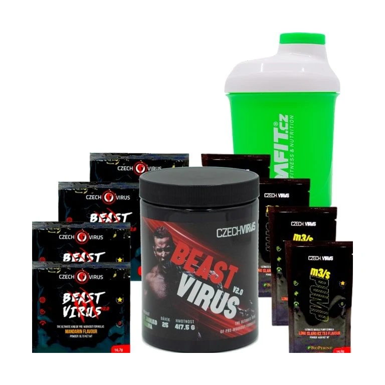 Special Offer Czech Virus Beast Virus V2.0 417,5 g +Šejkr Dafit 300 ml + FREE 8x sample