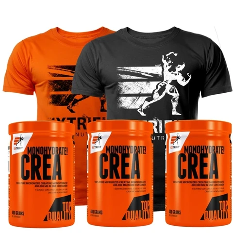 Special Offer 2+1 FREE Extrifit Crea Monohydrate 400 g + T-Shirt Extrifit