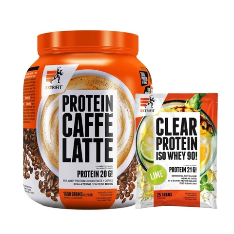 AKCE Extrifit Protein Caffe Latte 1000 g + ZDARMA Clear Protein Iso Whey 25 g