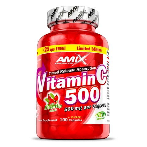Amix Vitamin C+Rose Hips 500 mg 125 cps