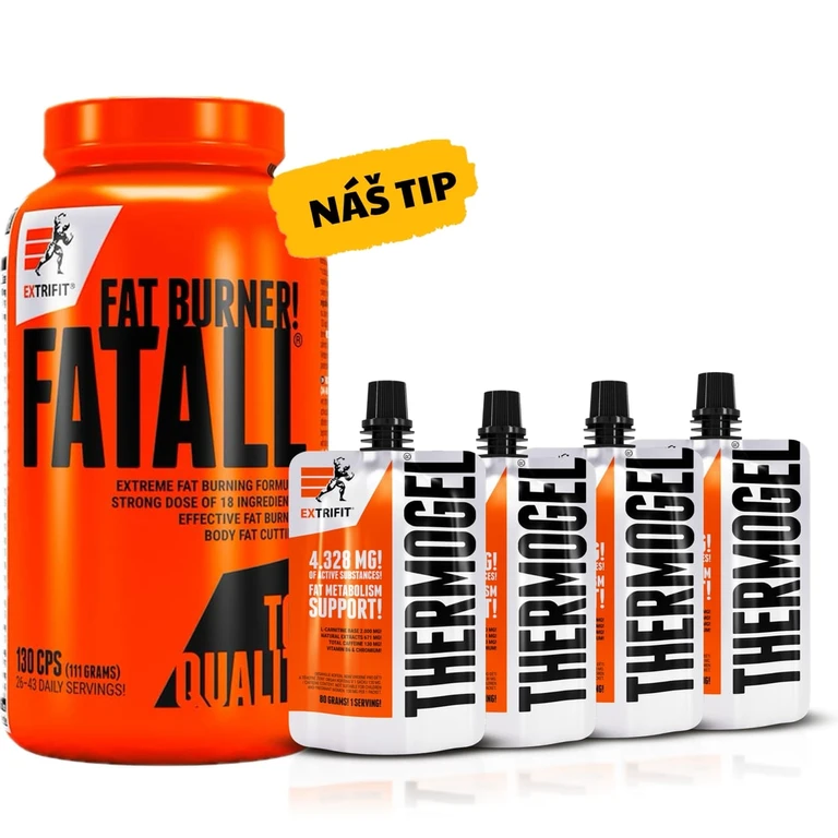 AKCE Extrifit Fatall Fat Burner 130 cps + ZDARMA 4x Thermogel 80 g