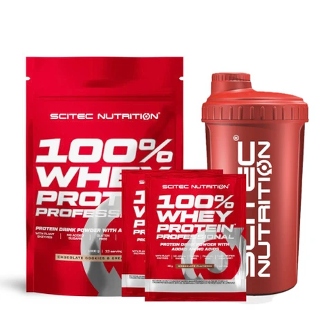 Special Offer Scitec Nutrition 100% WP Professional 1000g + FREE Shaker 700ml + 2x sample