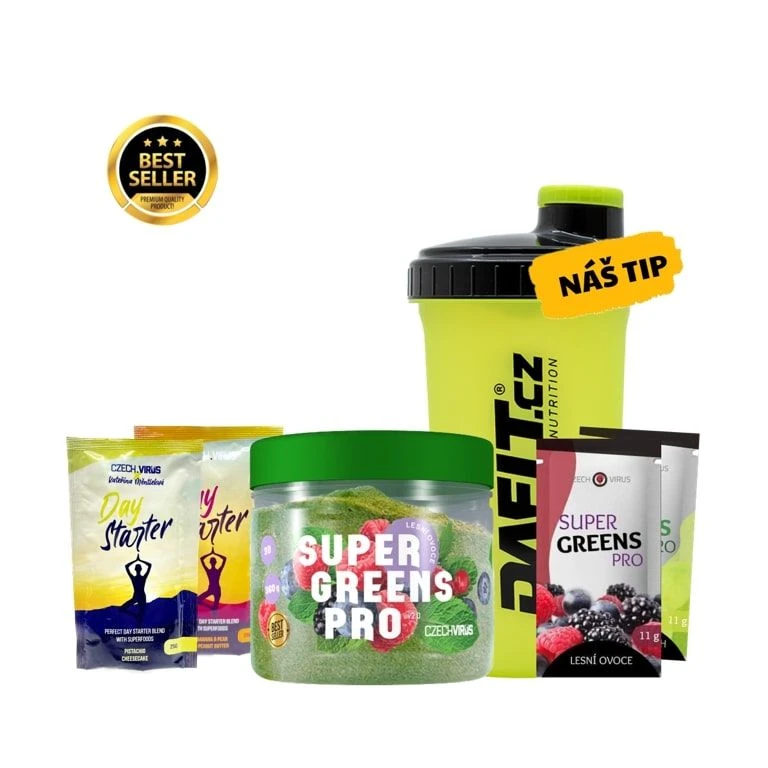 Special Offer Czech Virus Super Greens Pro V2.0 360 g + FREE Shaker 700 ml + 4x sample