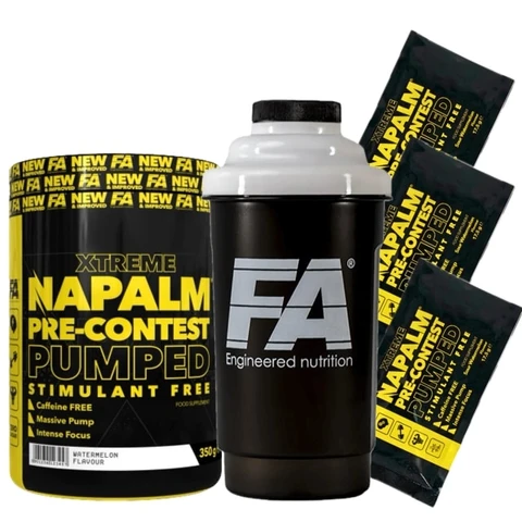 AKCE FA Napalm Pre-Contest Pumped Stimulant Free 350 g + ZDARMA Šejkr 600 ml + 3x vzorek