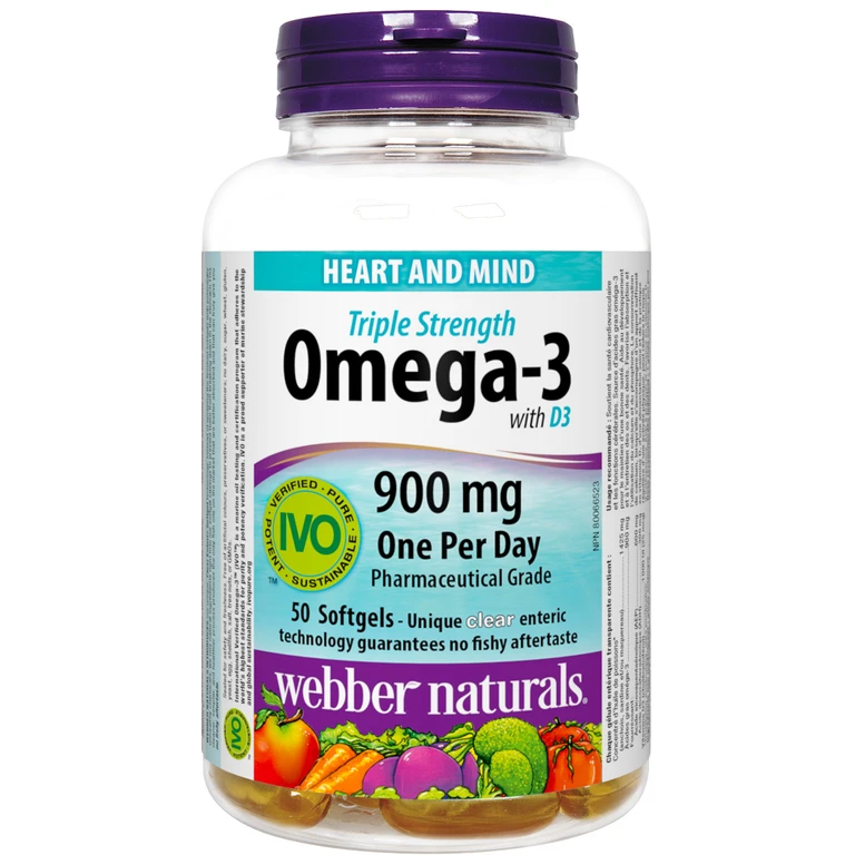 Webber Naturals Omega-3 with D3 900 mg 50 tob