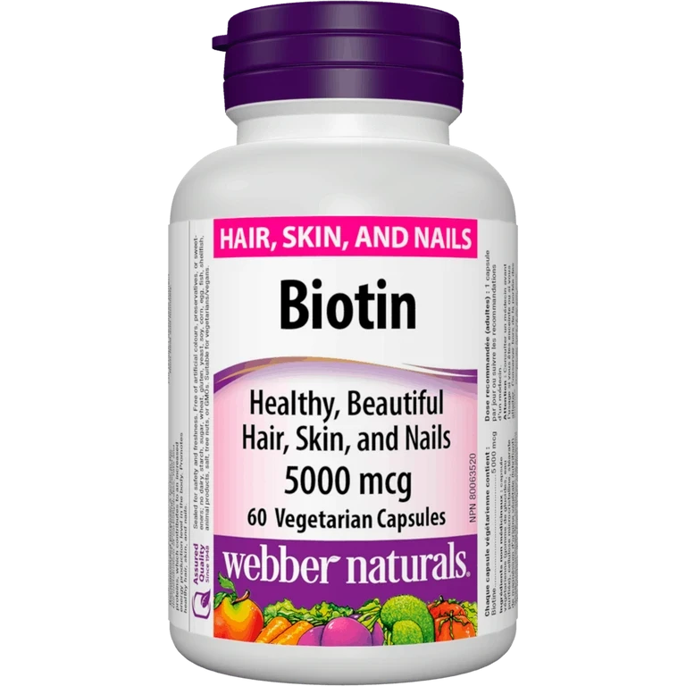 Webber Naturals Biotin 5000 mcg 60 cps