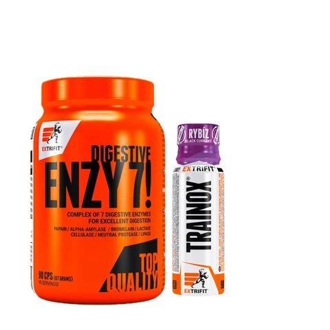 AKCE Extrifit Enzy 7! Digestive Enzymes 90 cps + ZDARMA Trainox Shot 90 ml