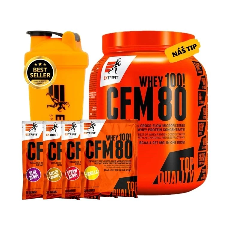 AKCE Extrifit CFM Instant Whey 80 1000g + ZDARMA Šejkr Extrifit 600ml a 4x vzorek