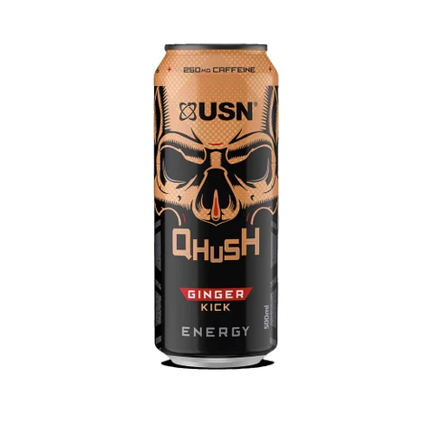 USN Qhush Energy Drink 500 ml gold ginger kick