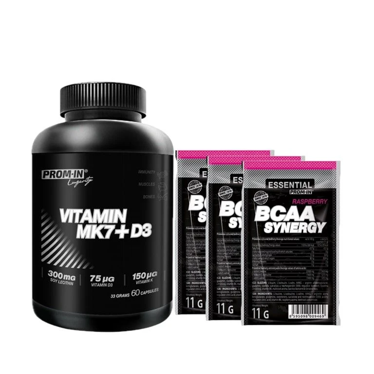 Special Offer Prom-In Vitamin MK7 + D3 60 cps + FREE 3x BCAA Synergy 11 g