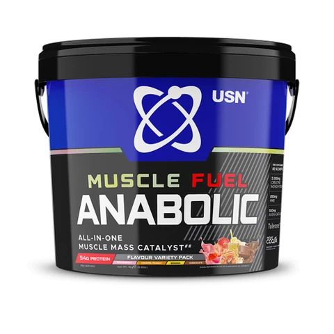 USN Muscle Fuel 4000 g variety pack (chocolate,strawberry,banana and peanuts with caramel)