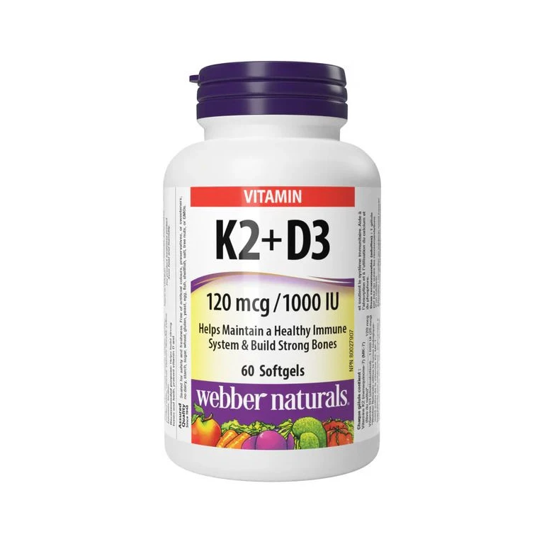 Webber Naturals K2 + D3 120 mcg/1000 IU 60 tob