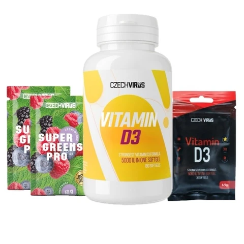Special Offer Czech Virus Vitamin D3 180 cps + FREE Vitamin D3 30 cps + 2x sample