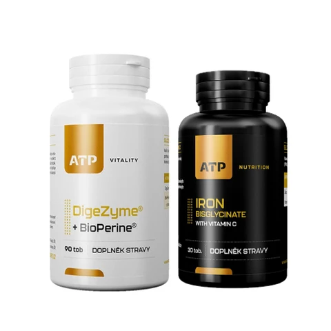 Special Offer ATP Vitality DigeZyme + BioPerine 90 tob + FREE Iron Bisglycinate 30 tob