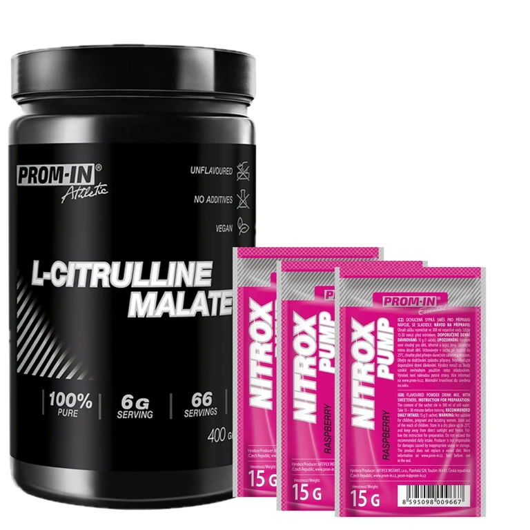 AKCE Prom-In L-Citrulline Malate 400 g + ZDARMA 3x Nitrox Pump Extreme 15 g