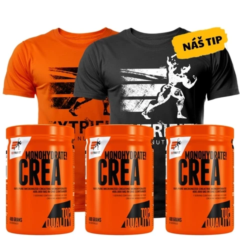 Special Offer 2+1 FREE Extrifit Crea Monohydrate 400 g + T-Shirt Extrifit