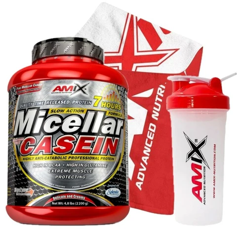 Special Offer Amix Micellar Casein 2200 g + FREE Shaker 600 ml + towel