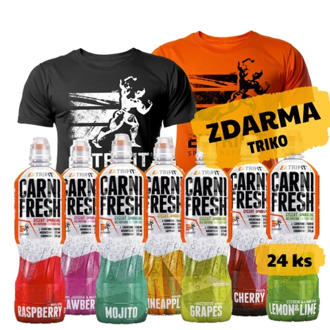 AKCE 24x Extrifit Carnifresh Sparkling Caffeine free 850 ml + ZDARMA Triko Extrifit