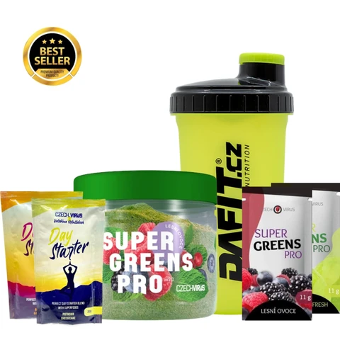 Czech Virus Super Greens Pro V2.0 360 g + ZDARMA Šejkr Dafit 700 ml + 4x vzorek