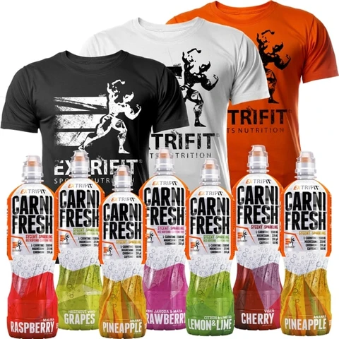 AKCE 24x Extrifit Carnifresh Sparkling Caffeine free 850 ml + ZDARMA Triko Extrifit