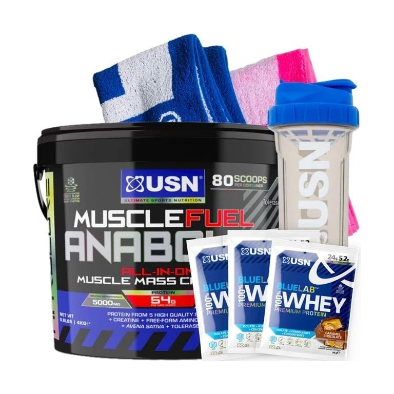 AKCE USN Muscle Fuel 4000 g + ZDARMA Šejkr 750 ml + ručník + 3x vzorek