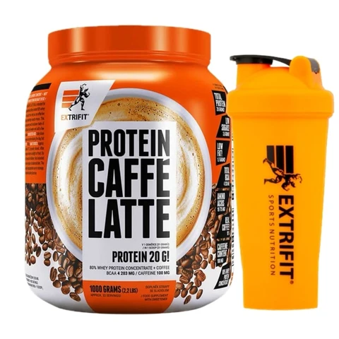 AKCE Extrifit Protein Caffe Latte 1000 g + ZDARMA Šejkr 600 ml