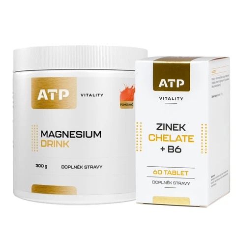 AKCE ATP Vitality Magnesium Drink 300 g + ZDARMA Zinek Chelate + B6 60 tbl