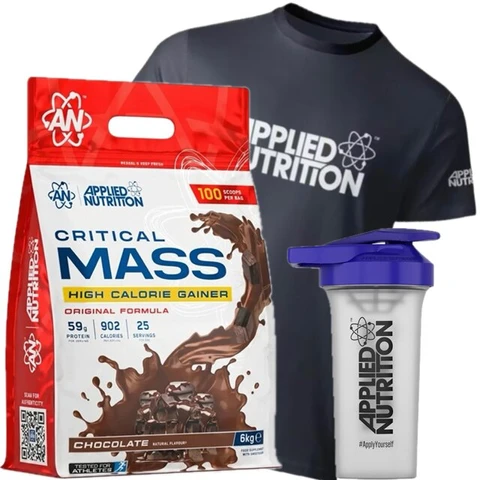 Special Offer Applied Nutrition Original Critical Mass 6000g + FREE Shaker 700ml + T-Shirt