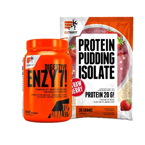 Special Offer Extrifit Enzy 7! Digestive Enzymes 90cps + FREE Protein Pudding Isolate 30g