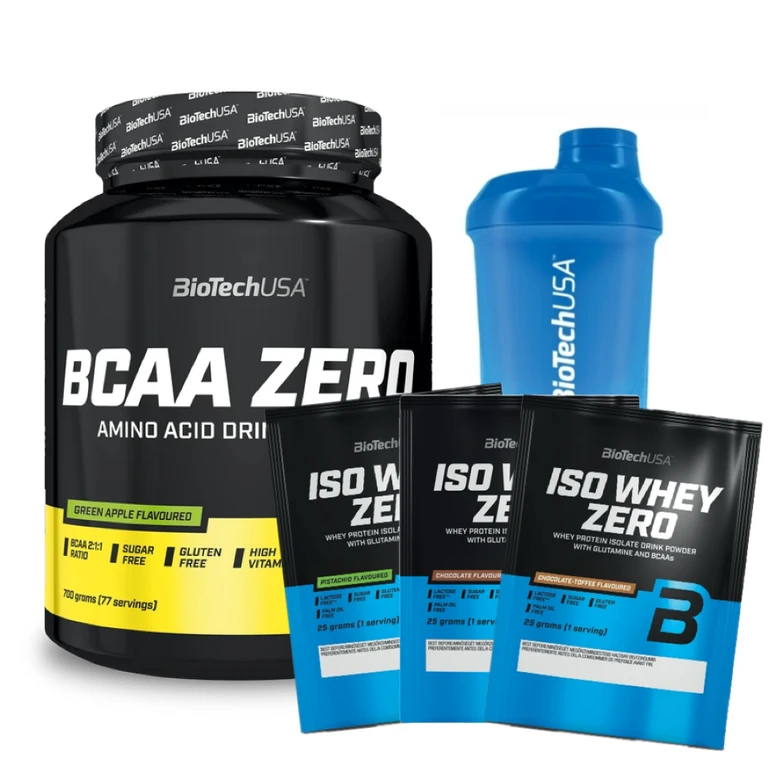 AKCE BioTech BCAA Zero 700 g + ZDARMA Šejkr 600 ml + 3x vzorek