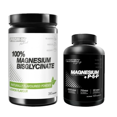 Special Offer Prom-In 100% Magnesium Bisglycinate 390 g lemon + FREE Magnesium+P5P 120 cp