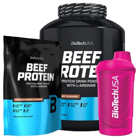 Special Offer BioTech Beef Protein 1816 g + FREE Beef Protein 500 g + Shaker 600 ml