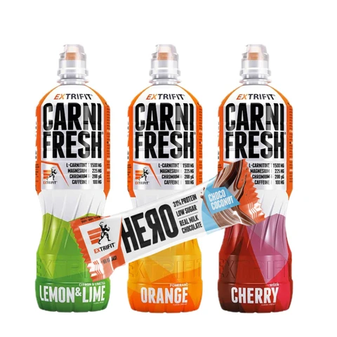 AKCE 3x Extrifit Carnifresh 850 ml + ZDARMA Hero Protein Bar 31% 65 g