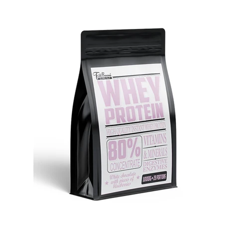 FitBoom® Whey Protein 80 % 1000 g bílá čokoláda borůvka