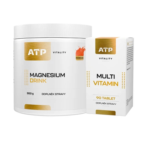 AKCE ATP Vitality Magnesium Drink 300 g + ZDARMA Multivitamin 90 tbl